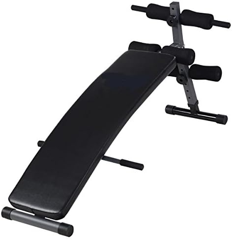 Inter Wealthys Adjustable Arc-Shaped Decline Sit up Bench Crunch Board Fitness Workout