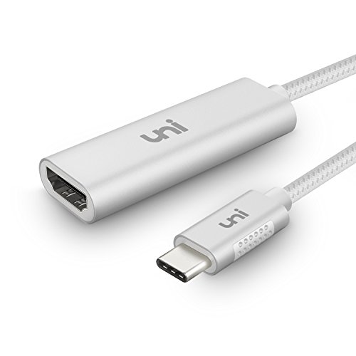 USB C to HDMI Adapter 4K Cable (4k@60Hz), uni Type-C to HDMI [Thunderbolt 3 Compatible] for MacBook Pro 2018/2017, MacBook Air/iPad Pro 2018, Dell XPS 15, Samsung Galaxy S10 and More - Silver