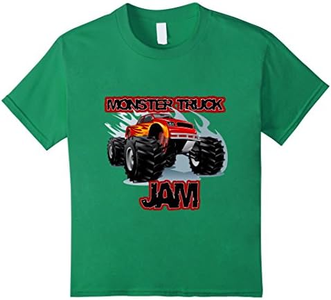 Kids Monster Truck Jam T-Shirt for boys 12 Kelly Green
