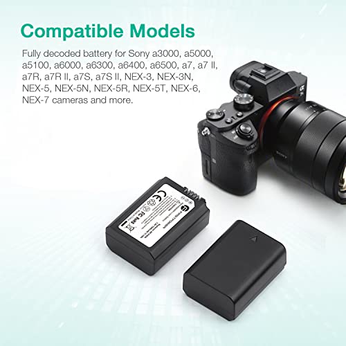 FirstPower NPFW50 Battery 2Pack and USB Dual Charger Compatible with