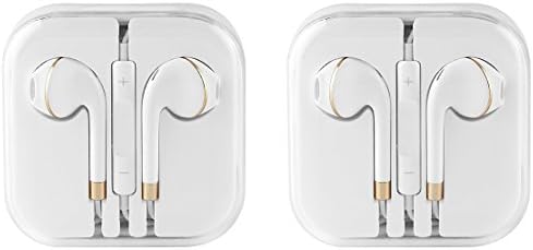 Wired Earphones, White Microphone Earphones Stereo Headset in Ear Earbuds Apply to iPhone 6S 6SP 6 6P 5S SE 5C 5 4, iPad, iPod 7 8 7s, iOS 11 10 9 8, Note 1 2 3 - 2 Pack