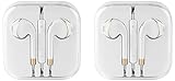Wired Earphones, White Microphone Earphones Stereo Headset in Ear Earbuds Apply to iPhone 6S 6SP 6 6P 5S SE 5C 5 4, iPad, iPod 7 8 7s, iOS 11 10 9 8, Note 1 2 3 - 2 Pack
