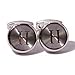 HJ Men's 2PCS Fashion Dazzle Tuxedo Shirts Platinum Plated Cufflinks Initial Letter 2 Color A-Z (silver H)
