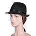 VBIGER Fedora Hats Bowler Hat Gangster Porkpie Derby Hats (Black)