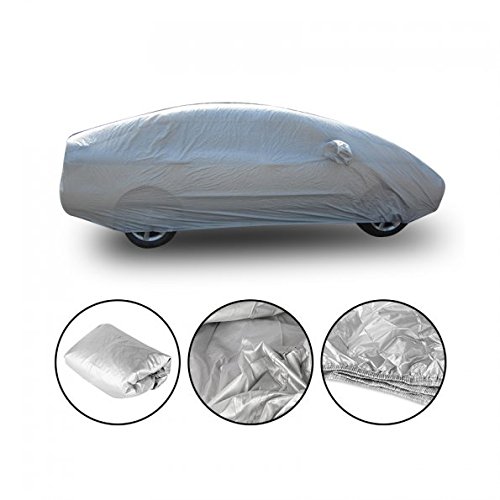 LeaningTech M /L /XXL Size Breathable Universal Fit UV Outdoor Full Car Auto Cover Silver