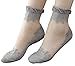 Lovful 3 Pairs Women's Ultrathin Transparent Lace Elastic Short Socks,Multi Color