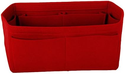 Felt wallet inserted into organizer bag (XL, red)