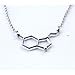 Pewter Serotonin Molecule Cast Necklace, Serotonin necklace sterling silver chain Gift packaged with informational card