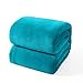 EXQ Home Fleece Blanket Teal Throw Blanket for Couch or Bed - Super Soft Microfiber Fuzzy Flannel Blanket for Adults or Pet (Lightweight,Non Shedding)