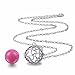 EUDORA Harmony Bola Endless Love Locket Pandent Necklace 20mm Musical Chime Ball & 30'' Chain Pink