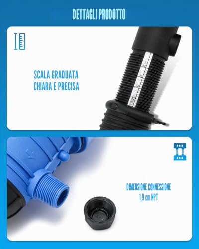 NEWTRY 0.4% ~ 4% Fertilizer Dispenser, Chemical Fertilizer Injector, Fertilizer Injector Adjustable Water Dispenser Liquid Chemical Doser 4.4~660.43 Gallons/H