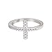 CloseoutWarehouse Cubic Zirconia Christian Sideway Cross Ring Sterling Silver (Comes in Colors)