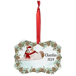 White Red Turkish Van Cat Christmas Ornament 2024
