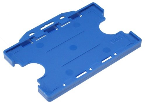 Identity-Plus: Light Blue Open Faced Dual Double Sided Landscape ID Card Holder (100)