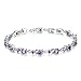 WOSTU Women Tennis Bracelets Luxury White Gold Plated Bracelet with Sparkling Cubic Zirconia Xmas Gifts for Her