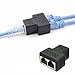 2 Pack RJ45 Splitter Connectors, 1 to 2 Ways Ethernet cables interface RJ-45 Socket Adapter 8P8C HUB Network LAN Internet PC laptop router cable Coupler contact Modular plug For Cat5 Cat5e Cat6 Cat7