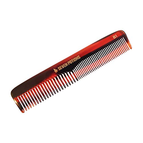 Beard Comb For Men 5.7 inch Fine and Coarse Tooth For Hair Beard And Moustache Hand Made and Sawcut Made In England (Beard Comb B1)