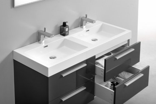 imaison  Mennza  Ensemble de salle de bain MADRID blanc brillant 100 cm