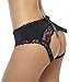 Sofishie Sexy Midnight Open Back Bow-Tie Panty/Panties/Underwear - Black - Medium