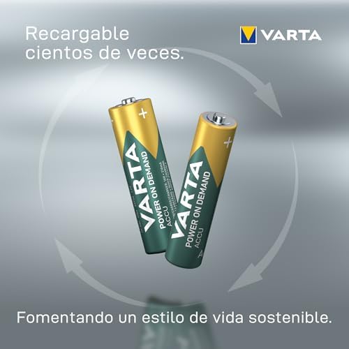 Pilas AA, recargables, paquete de 4, Recharge Accu Power, batería recargable, 2600 mAh Ni-MH, sin efecto memoria, precargadas, listas para usar