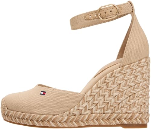 Flag FW0FW09225 - Alpargatas de cuña con punta cerrada para mujer, color beige (guijarro arcillado), 6