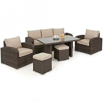Amazon De San Diego Rattan Garten Mobel La Braun Sofa