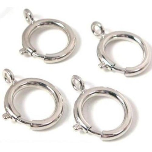 4 Spring Ring Clasps Nickel Silver Bracelet Watch 18mm
