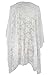 Chase Secret Womens See Through Lace Kimono Cardigan Shirt Blouse Top, White, One Size