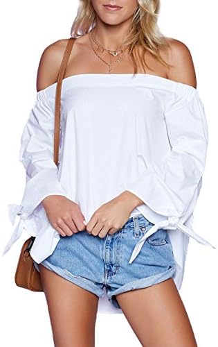 Kaigenina Women's Long Sleeve Blouse Strapless Off Shoulder Strapless Top
