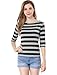 Allegra K Women's Halloween Elbow Sleeves Top Round Neck Slim Fit Tee Casual Printed T-Shirt Medium Black