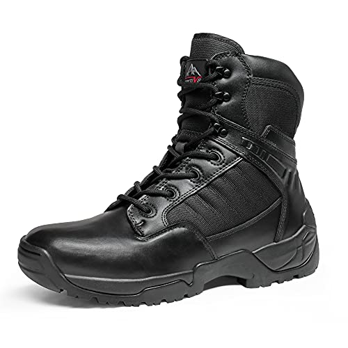 NORTIV 8 Men's Military Tactical Work Boots Side Zipper Mid Ankle