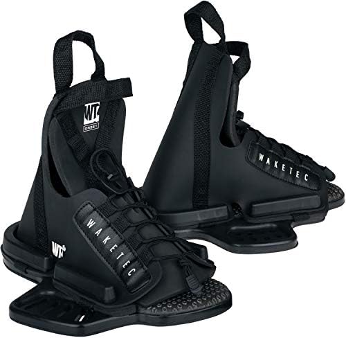WAKETEC Wakeboard Bindings OnSet, Sizes 34-47 EU - S/M, L/XL, Beginner Bindings, wide range of adjustment, universal hole pattern, Boots child kids adult, black