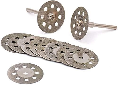 30 Pcs Diamond Cutting Wheel Cut Off Discs Coated Rotary Tools W/Mandrel 22mm for Dremel by YEEZUGO