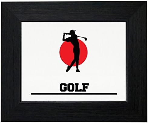 Japan Olympic - Golf - Flag - Silhouette Framed Print Poster Wall or Desk Mount Options