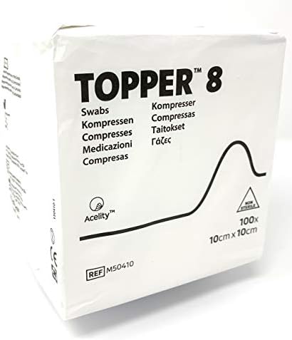 Topper 8 Gauze Swab 8 Ply 10cm x 10cm (100) by Topper