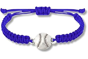 Sportybella - Baseball Bracelet, Baseball Jewelry, Adjustable Braided Baseball Bracelet, Baseball Gifts, Baseball Accessories