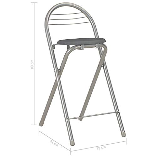 Tidyard Bartisch 3-teilige Barset Esstisch Stehtisch Bistrotisch Mit 2 Klappstühle Sitzgruppe,Tisch mit 4 Regalen und einem Weinregal,Bistroset Bargruppe Küchenbar aus Holz & Stahl,Schwarz+Silber – Bild 4