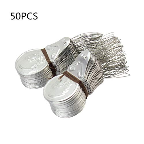 Pack of 50 Silver Tone Wire Loop Needle Threader Stitch Insertion Hand Machine Sewing Tool Quilting Craft Accessories for DIY by TheBigThumb