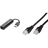 AmazonBasics USB 3.0 to 10/100/1000 Gigabit Ethernet Internet Adapter Bundle with AmazonBasics RJ45 Cat-6 Ethernet Patch Inte