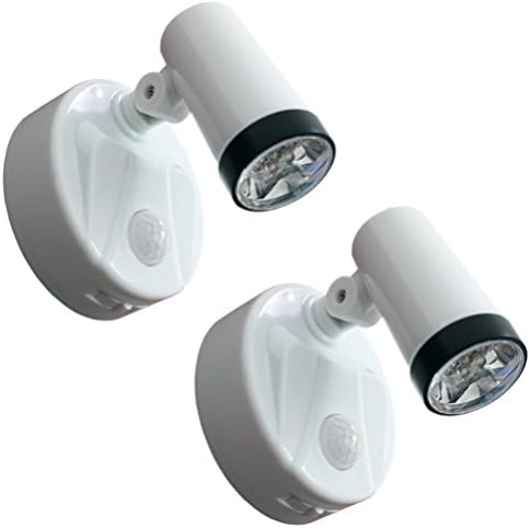 2-Pack Night Light, 360 Degree Rotating LED Night Lamp, Battery-Powered Motion-Sensing, Koocat 7-LED Bulbs High Lighting Automatic Induction Rotation Nightlight (White)