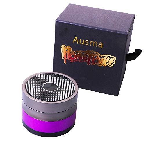 Ausma 4 Pieces 2.5 inch Large Metal Grinder with Pollen Catcher,Scraper and Magnetic Top for Herbs,Spices(Purple)