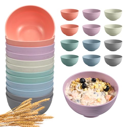 HEYCOME Unbreakable Cereal Bowls Set Wheat Straw