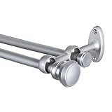 Kenney Simone Standard Decorative Window Double Curtain Rod, 36-66", Satin Nickel