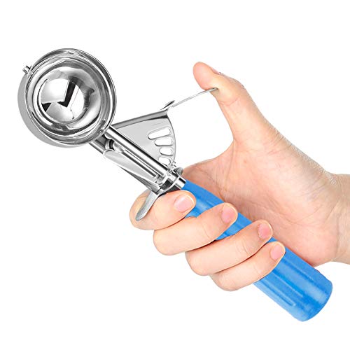 Cookie Scoop, Ice Cream Scooper with Trigger Stainless Steel Ice Cream Scoop Spoon for Baking, Cupcake Batter Melon Baller Scoop (3.75 Tablespoons, Blue) - Thumbnail 5