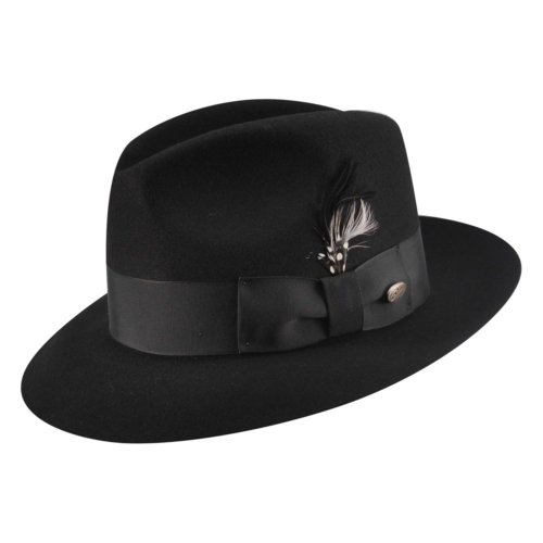 Bailey of Hollywood Men Gangster Fedora Black S