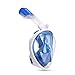 Kirecoo 180°Anti-Fog Anti-Leak Full Face Snorkel Mask with Panoramic Large View with Movable Mount for Adults Youth (Blue, L/XL)