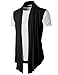 H2H Men's Shawl Collar Sleeveless Cardigan with No Button Black US L/Asia XL (KMOCASL01)