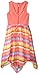 Speechless Girls' Jacquard Stripe Knee Length Sleeveless Round Neck Hanky