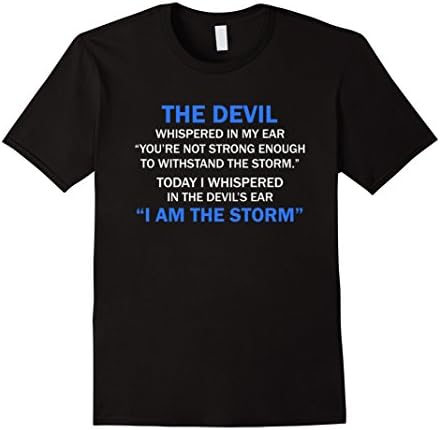 Mens Devil Whispers But I Am The Storm Blue Color Apparel Medium Black
