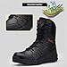 Bitiger Men's Combat Boots with Side Zipper Velcro and Casual Outdoor Mountaineering Trekking Commando Tactical Boots